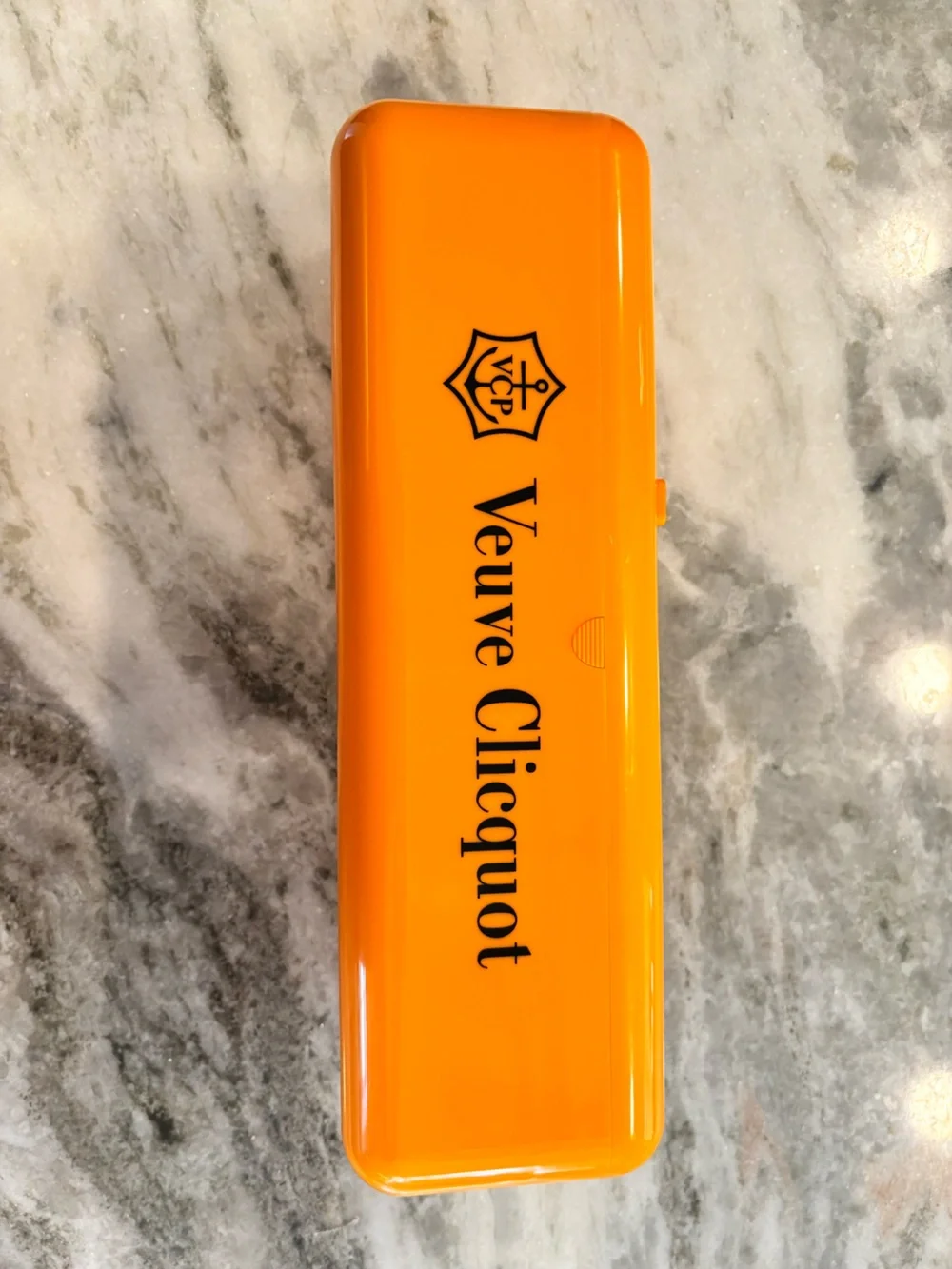 Veuve Clicquot champagne chiller gift box refrigerator shape orange
